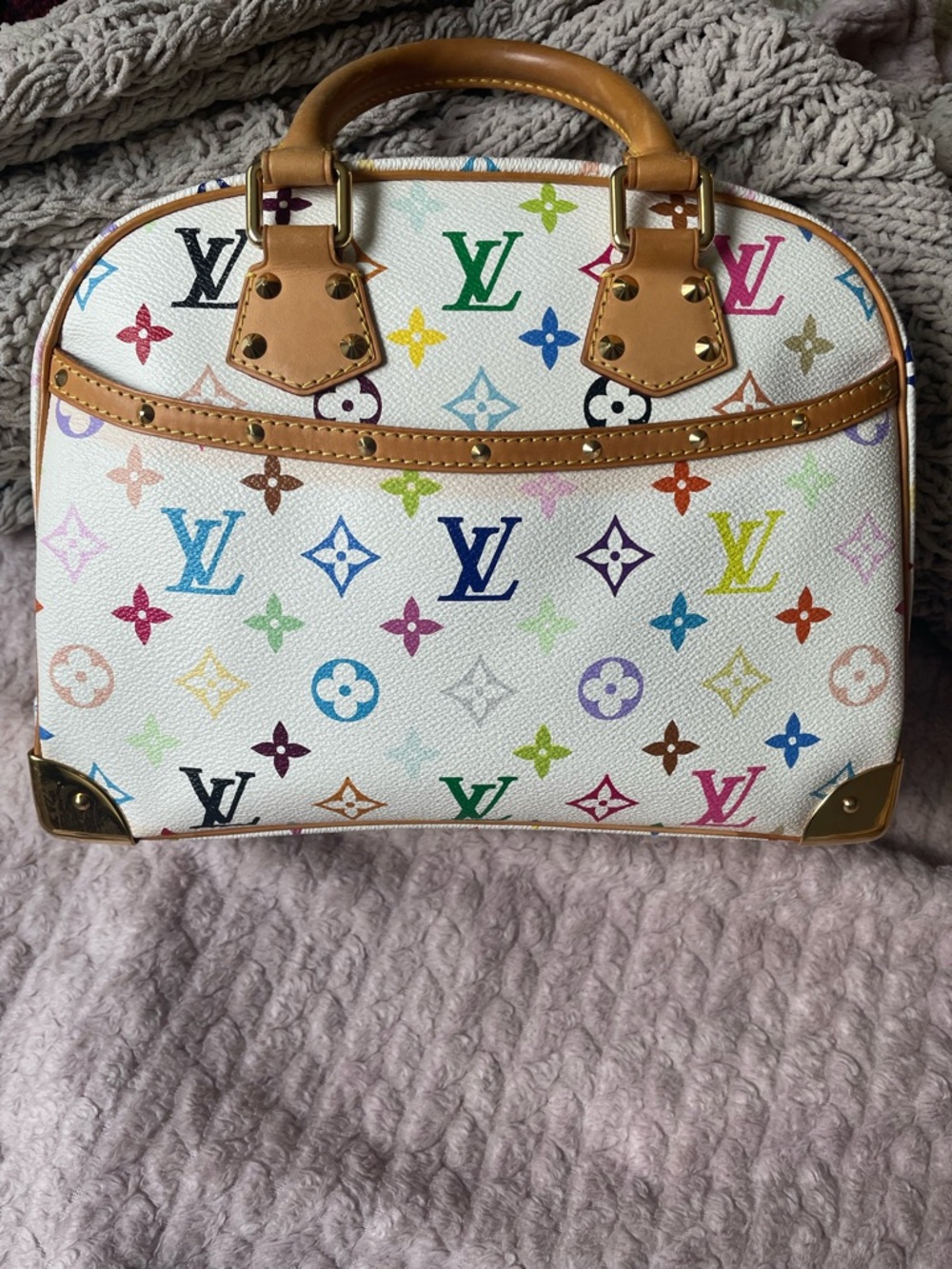 Louis Vuitton White Murikami Monogram Trouville - Picture 2 of 11